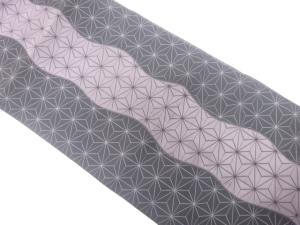 麻の葉模様織り出し　名古屋帯